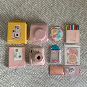 Pink Instax mini 11 camera + accessories